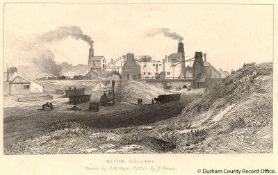 Hetton Colliery, 1839, from T.H. Hair: Sketches of the coal mines in Northumberland and Durham (Library C255) - © Durham County Record Office Hetton Colliery, 1839, from T.H. Hair: Sketches of the coal mines in Northumberland and Durham (Library C255) - © Durham County Record Office