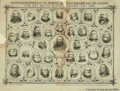 Representatives of the Miners Unions who met at Blyth, - Christmas Day, 1882', including an image of Thomas Hepburn (D/DMA 13/1/11) - © Durham County Record Office Representatives of the Miners Unions who met at Blyth, - Christmas Day, 1882', including an image of Thomas Hepburn (D/DMA 13/1/11) - © Durham County Record Office