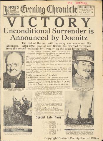 The Evening Chronicle, â€˜VE Specialâ€™, Monday 7 May 1945 (D/X 820/127)