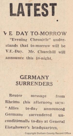 The Evening Chronicle, 7 May 1945 (D/X 820/127)