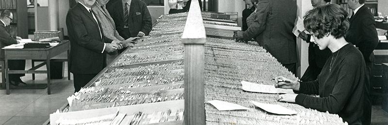 Records staff at Durham Police Headquarters, 1968 (D/X 1520/756)