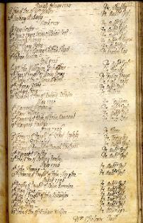 Burial entries, Auckland, St. Andrew, 1725 (EP/Au.SA 1/3) - Copyright © Durham County Record Office. Burial entries, Auckland, St. Andrew, 1725 (EP/Au.SA 1/3) - Copyright © Durham County Record Office.