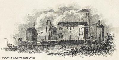 Detail of Hetton Colliery, from the Perspective View [by Thomas Robson], c.1822 (NCB 1/X 37) - © Durham County Record Office