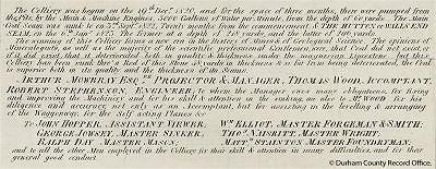 Detail of text, from the Perspective View [by Thomas Robson], c.1822 (NCB 1/X 37) - © Durham County Record Office