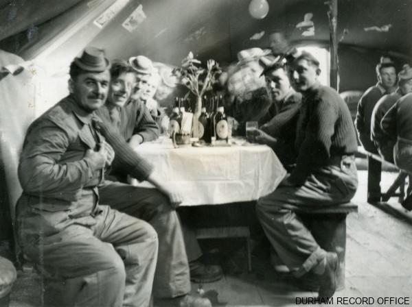 Christmas dinner, 1st Battalion DLI, Korea, 25 December 1952. Image © Durham Record Office (D/DLI 2/1/20(224))