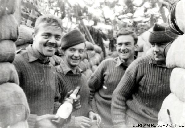 Durham soldiers in a sand-bagged trench, Korea, September 1952-July 1953. Image © Durham Record Office (D/DLI 2/1/639)